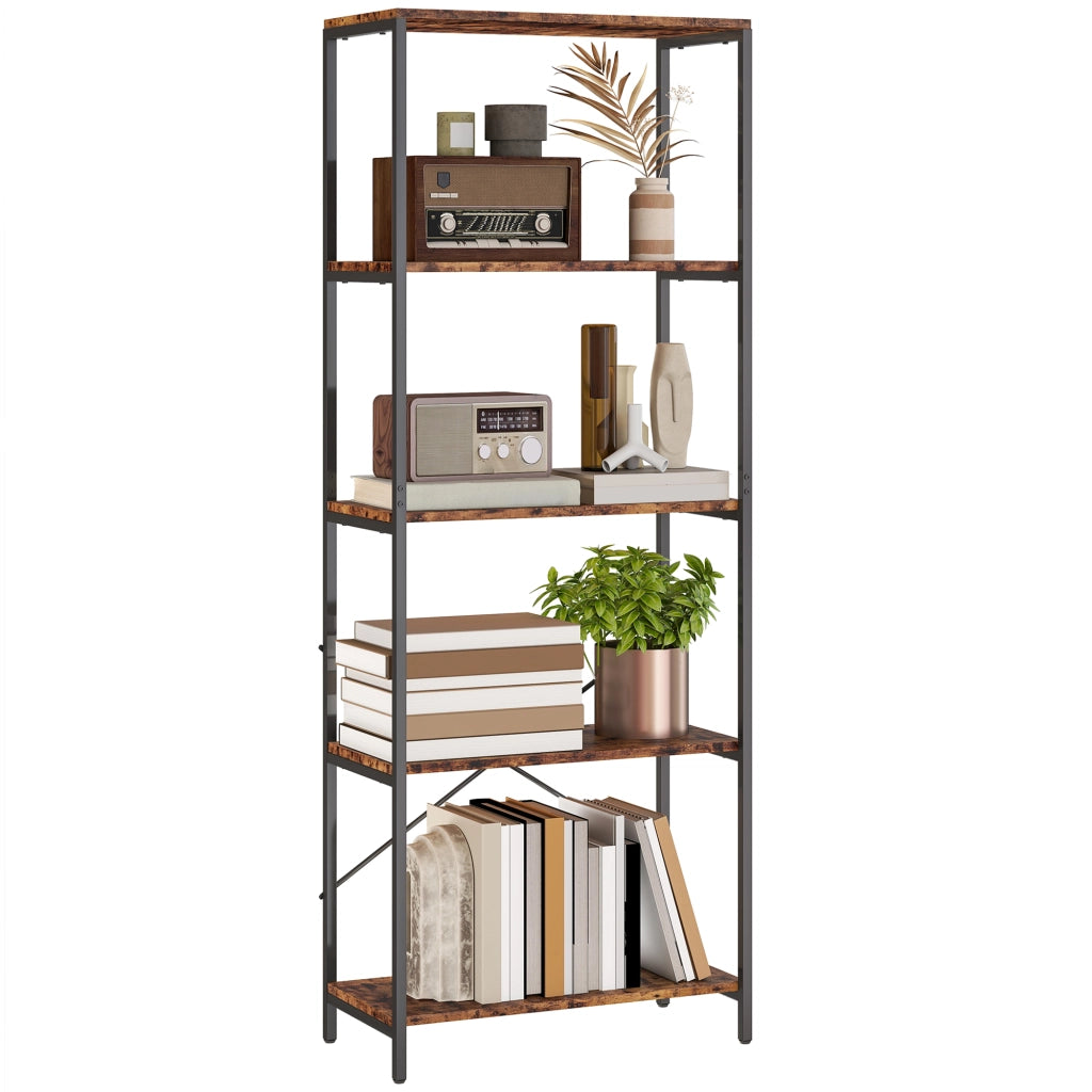 Libreria 5 ripiani ¨C Xylo ¨C Metallo e melaminico marrone