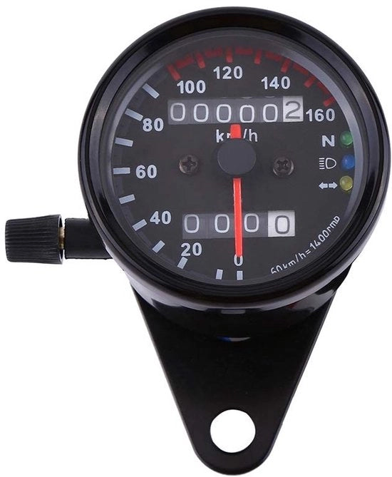 Contachilometri Universale - Scheda di Velocità Digitale - 12V - Motociclo - Nero - Costruzione in Metallo di Alta Qualità - Massimo 160 km/h