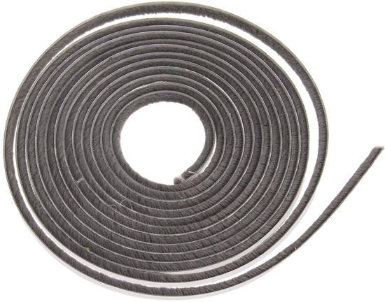 Telaio di stopperatura 5 m - Telaio di chiusura - Telaio di spazzolatura - Dichting - Colore grigio - Dimensione 6 x 6 mm - Telaio di chiusura