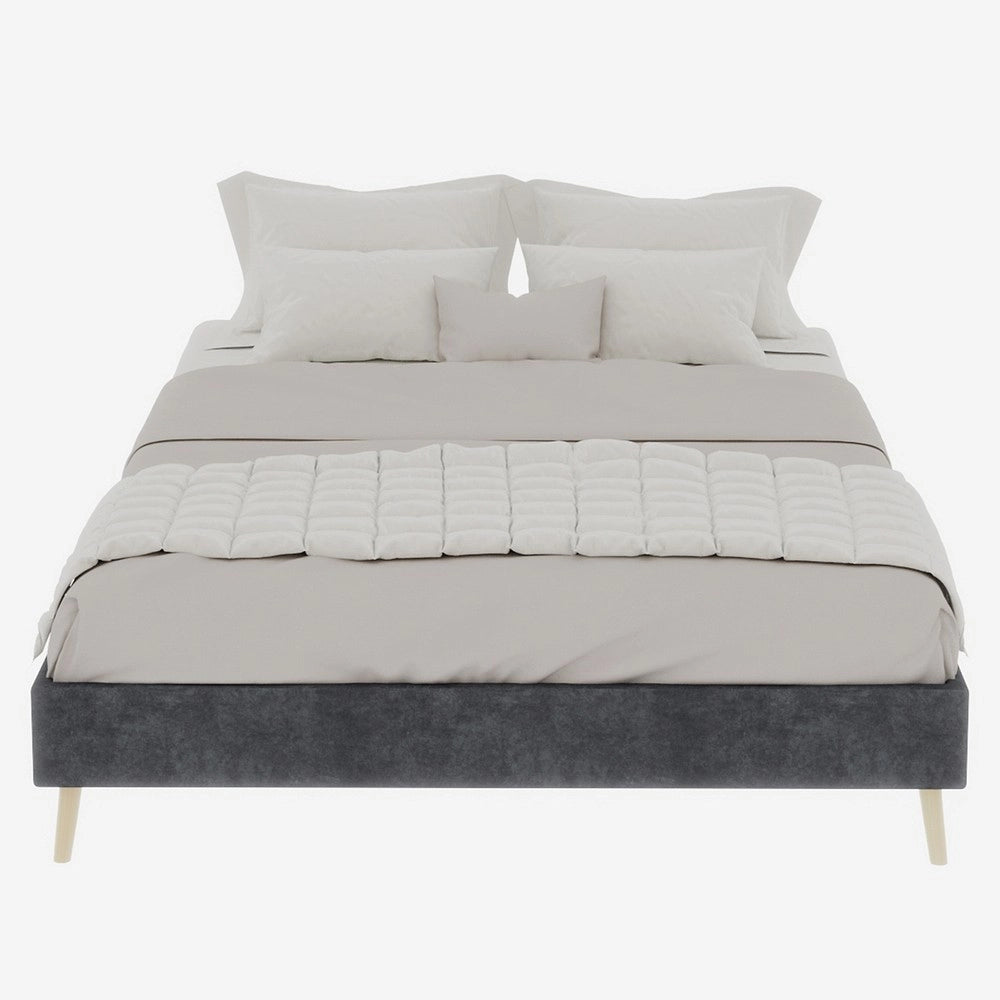 Letto Contenitore 140x200 ¨C MINIMAL ¨C Grigio, Velluto