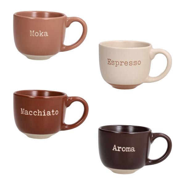 Confezione 4 tazze caffè senza piatto 100 cc Barista Multicolor