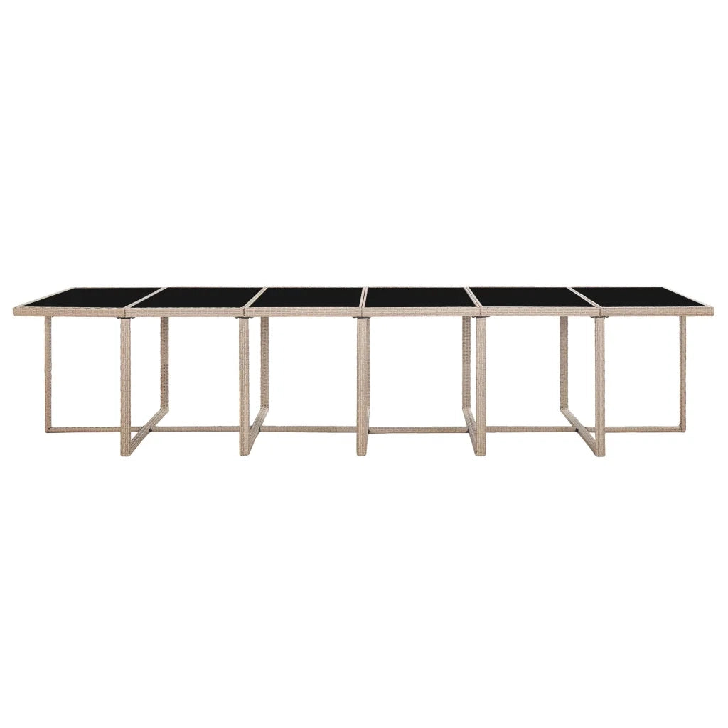 Set da Pranzo da Giardino 17 pz con Cuscini in Polyrattan Beige 46429