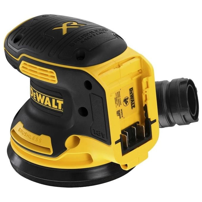 DeWALT DCW210NT-XJ Levigatrice Orbitale Casuale 125 mm Motore Brushless 8000 12000 rpm Alimentazione a Batteria 18V colore Nero Giallo