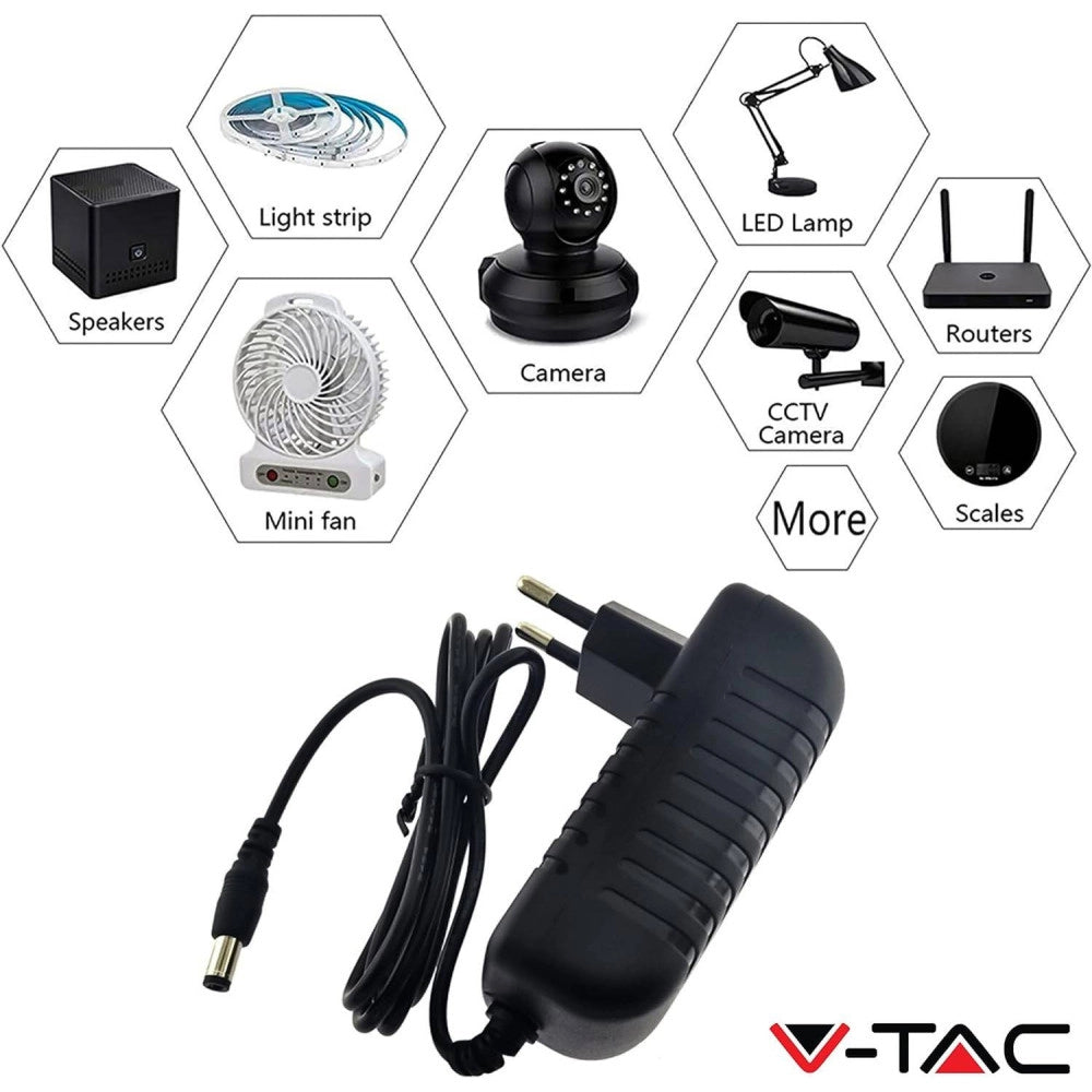 Trade Shop - Alimentatore 12v 78w 6,5a Con Jack 2.1 Ip44 Plug&play Spina A 2 Poli Input 220v -