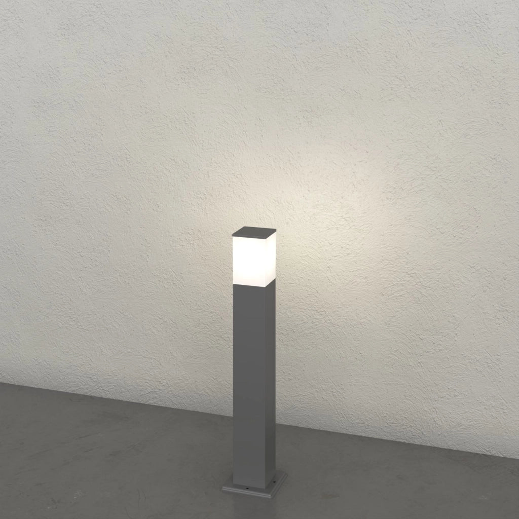 NIZZA PALO 60CM 1 LUCE ATTACCO E27 GRIGIO ANTRACITE IP44 IK06 IN ALLUMINIO E POLICARBONATO