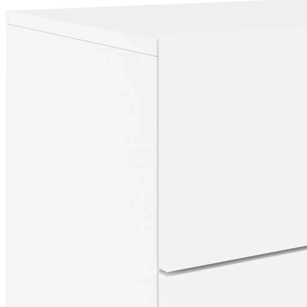 Comodino | Armadio da Notte | Mobiletto da notte a Parete con Luci LED Bianco