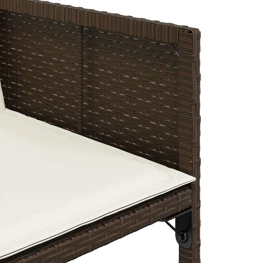 Set da Pranzo da Giardino 9pz con Cuscini Marrone in Polyrattan 3278144