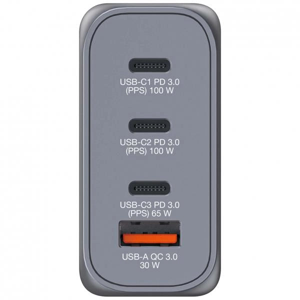 VERBATIM CARICATORE DA PARETE GNC-100 GAN CHARGER 4 PORT 100W USB A/C (EU/UK/US)