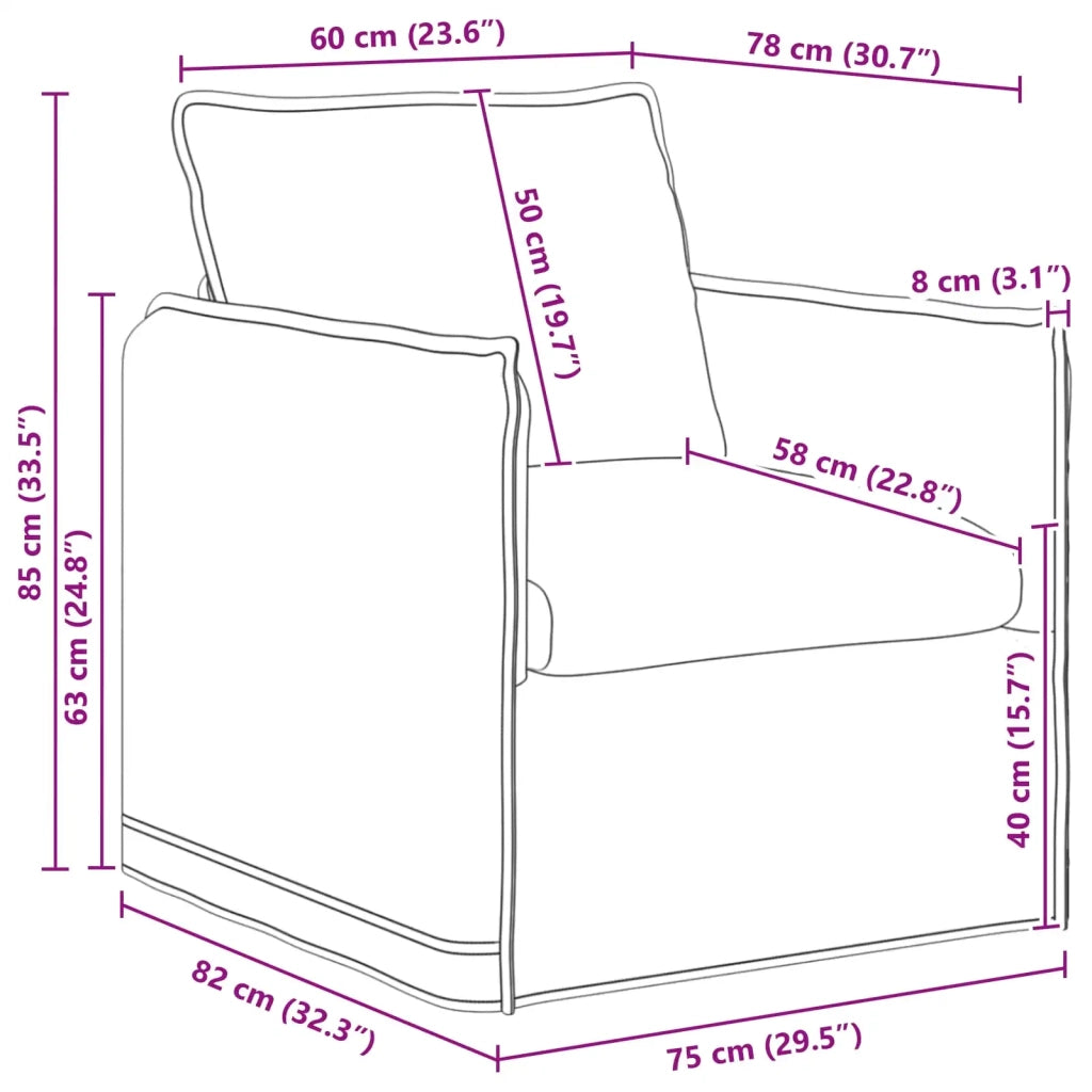 Divano Verde Scuro 75 x 82 x 85 cm Tessuto 42024507