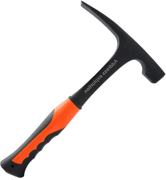 Palo Geologico Professionale per Ricerca - Martello Geologico - Esplorazione Geologia/Minerali - Acciaio di Alta Qualità a Carbonio - Manico con Trattamento TPR - Lunghezza 285 mm