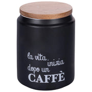 Barattolo caffe' 850 ml in gres coperchio in bamboo, Idee