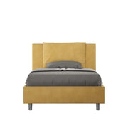 Letto una piazza e mezza senza rete imbottito 120x200 microfibra ocra Antea