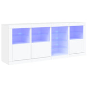 Buffet credenza cassettiera armadio mobile contenitore organizer per cucina soggiorno salotto con luci LED 164 x 37 x 67 cm bianco 02_0029836