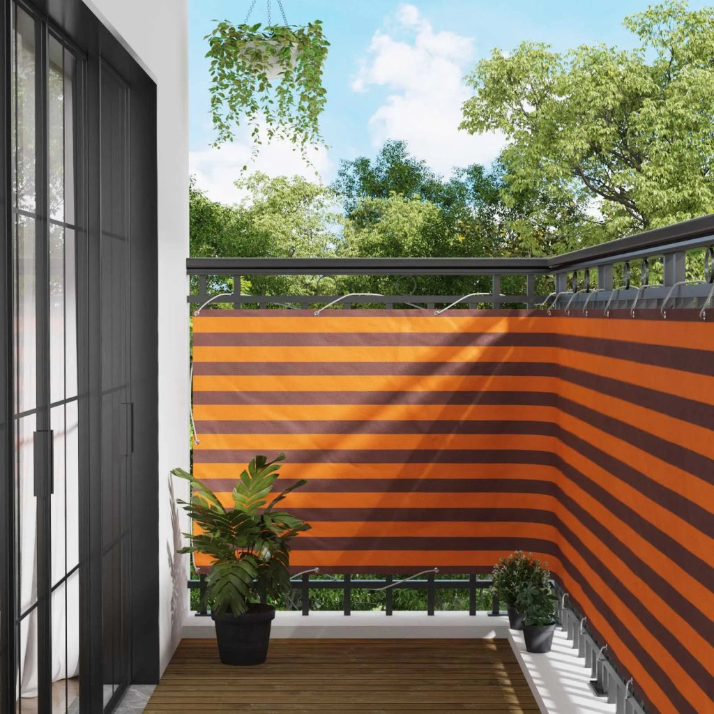 Schermo da balcone | Paravento da Balcone Arancione e Marrone 110 x 400 cm