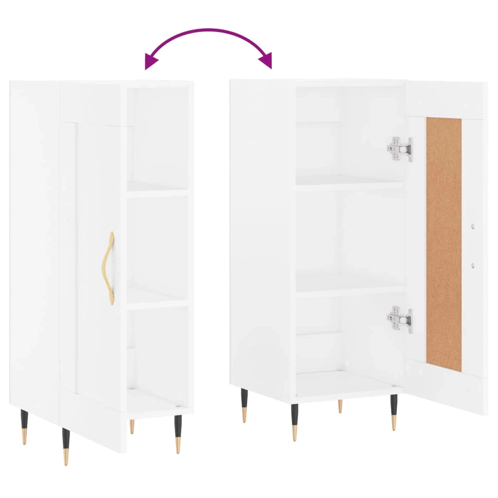 Buffet credenza cassettiera mobiletto mobile contenitore organizer per cucina soggiorno salotto 34,5 x 34 x 90 cm legno ingegnerizzato bianco 02_0030244