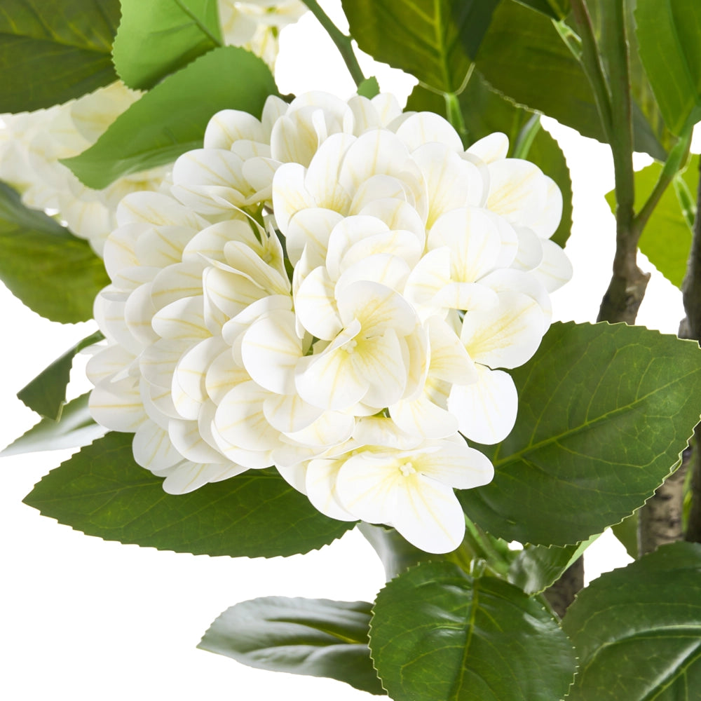 Pianta in vaso artificiale in materiale sintetico bianco, 90 cm, con fiori, accessorio decorativo per interni, realizzata a mano