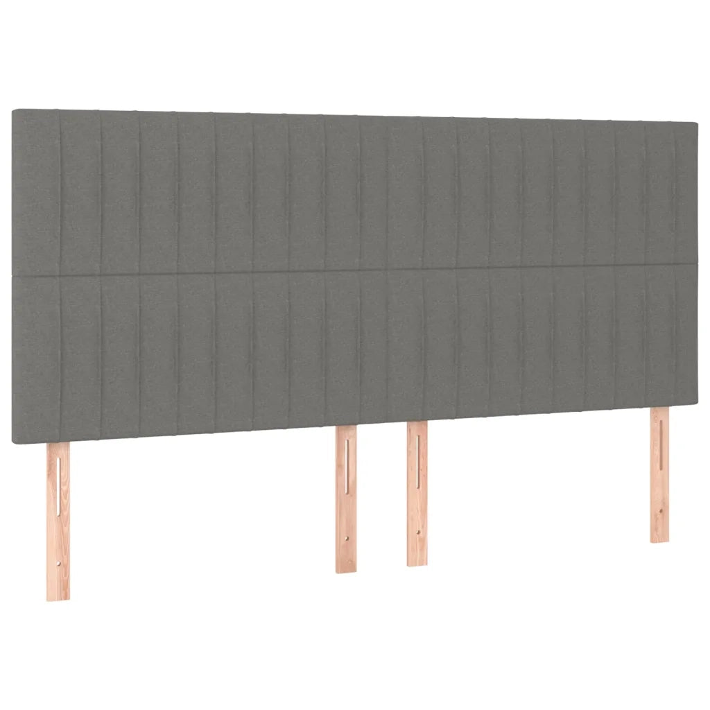 Testiera | Testata Grigio Scuro 200x5x118/128 cm Tessuto