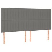 Testiera | Testata Grigio Scuro 200x5x118/128 cm Tessuto