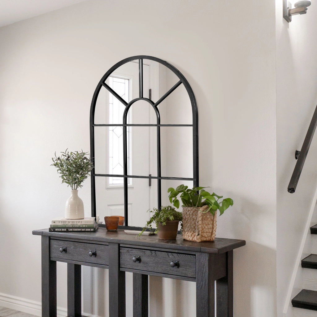 Specchio Muro Arco Finestra ¨C Zephmum ¨C Nero 91x60 cm
