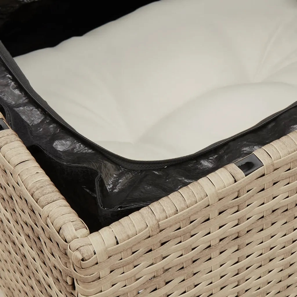 Set Divano da Giardino 10 pz con Cuscini Beige in Polyrattan 3256142