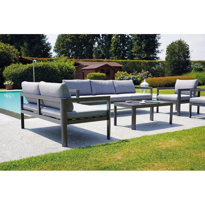 Set Di 2 Poltrone Coffee Set Marsiglia Alu Antracite Moia