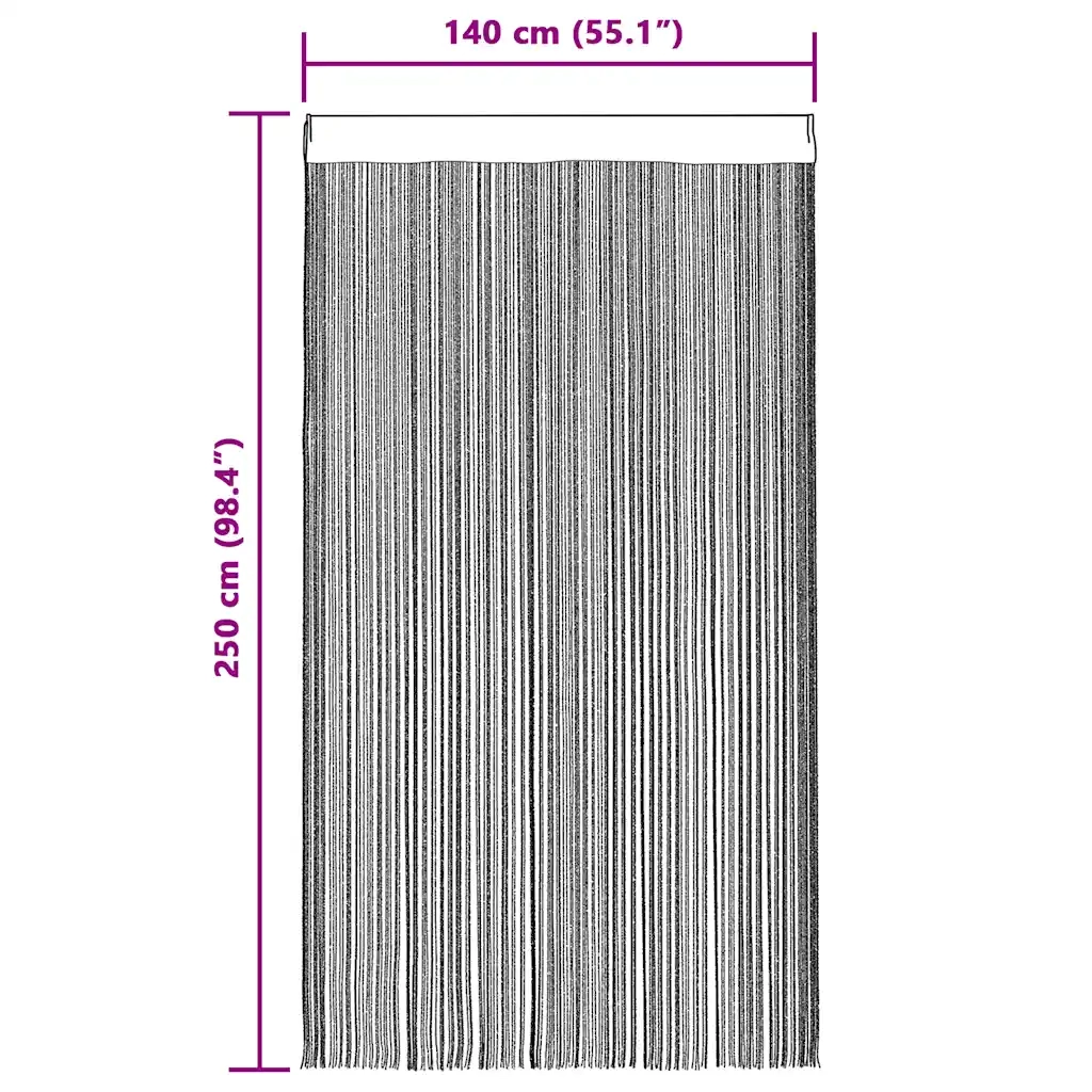 Tende a Filo 2 pz 140x250 cm Rosso Bord¨°