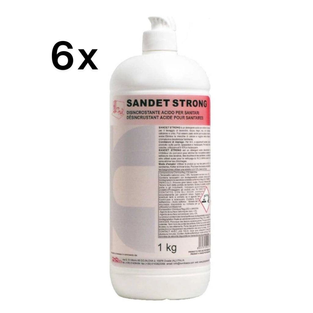 Sandet Strong WC 1 L x 6 Pezzi, Disincrostante Igienizzante Sanitari | Kemika