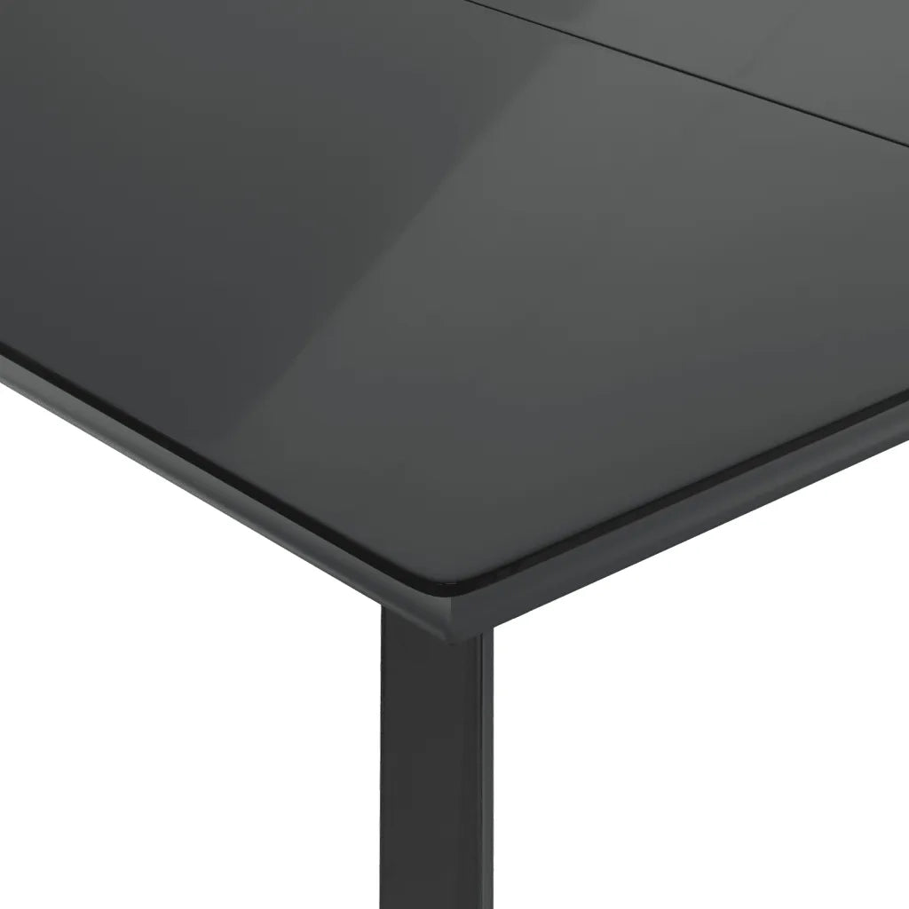 Set da Pranzo da Giardino 9 pz con Cuscini Nero in Polyrattan 3212095