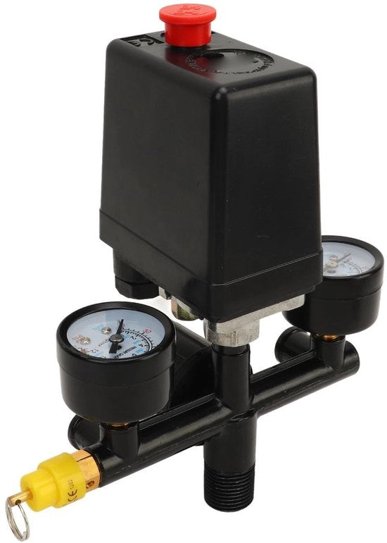 Regolatore di pressione automatico a compressore - Drukschakelaar 12V - Drukschakelaar a leva a zink/acciaio inossidabile - Portata di pressione 0~180PSI