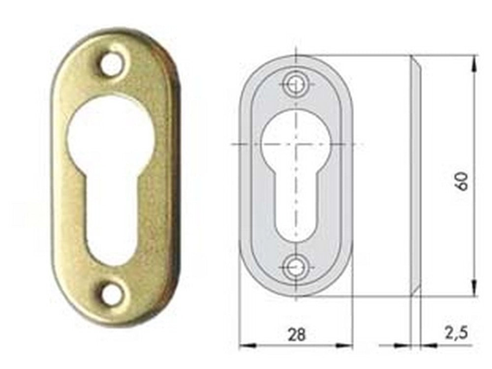 10pz bocchetta ottone cilindri sagomati 06012 00 mm28x60, spessore mm2,5 cod:ferx.fer394529