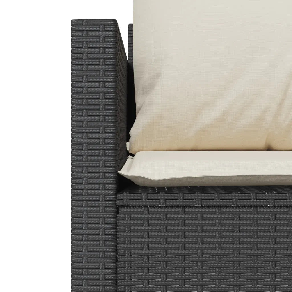 Set da Bistrò 3 pz con Cuscini Nero in Polyrattan 4003896