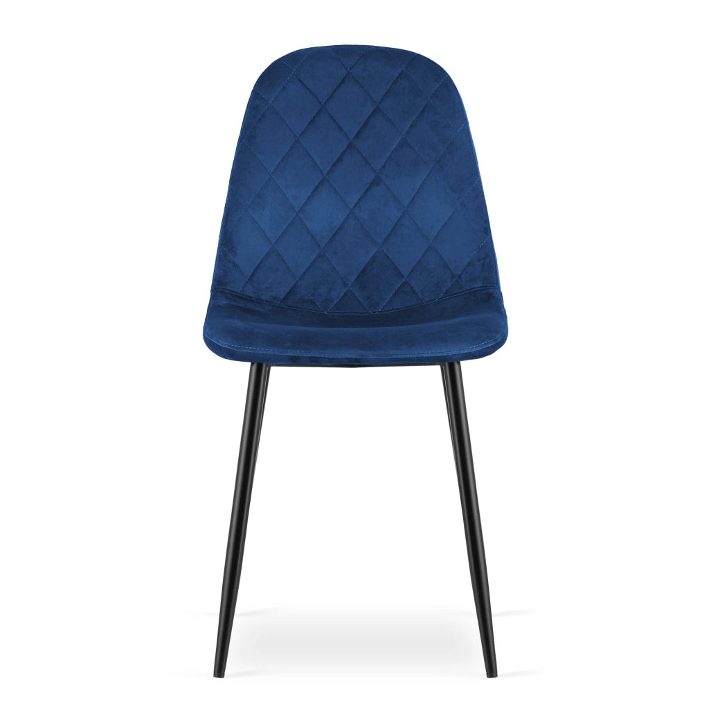 Sedia Valora DAPI in velluto blu navy con gambe in metallo x1
