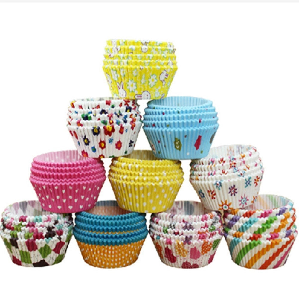 Trade Shop - Kit Pirottini Carta Oleata Cupcake Cases Per Stampi Torta Muffin Colori Misti -      -400 Pezzi -