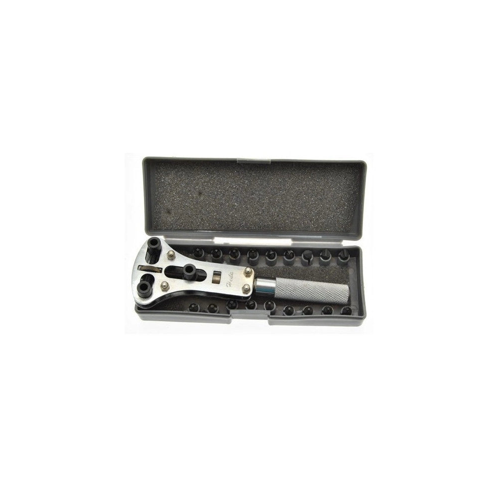 Trade Shop - Chiave Apricassa Universale Apri Cassa Casse Orologi Ripara Orologio Con 18 Punte Diverse -
