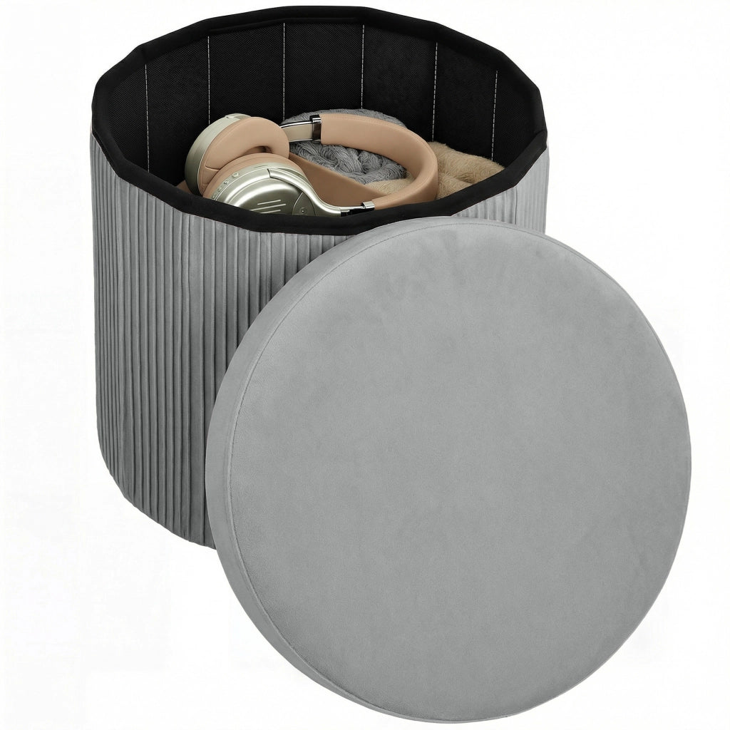 Pouf con cassetti ¨C Minimal ¨C Grigio scuro 38x38x38 cm