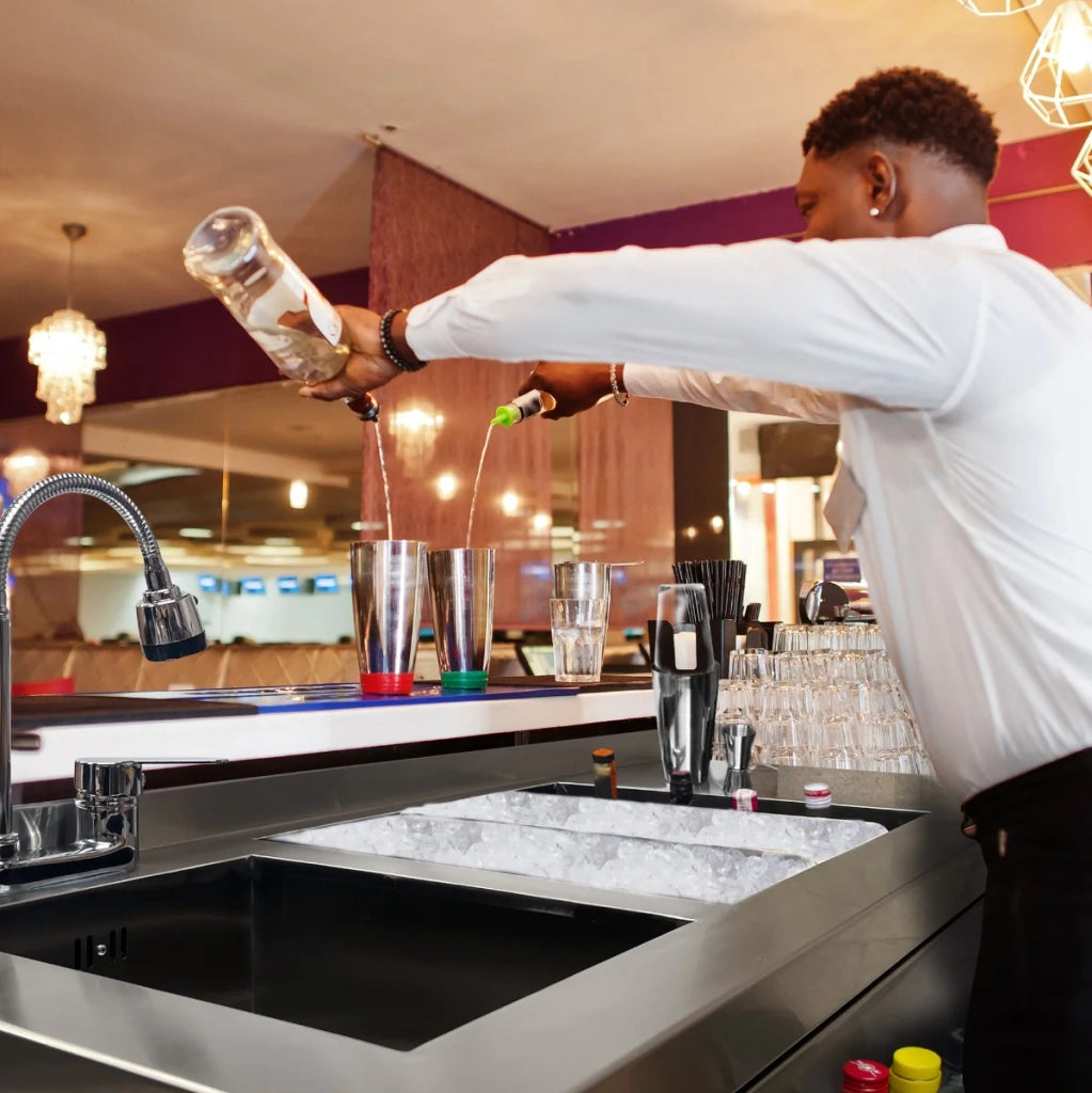 Cocktail Station Barman Postazione Bar Bancone Barman Pozzetto Ghiaccio Lavello