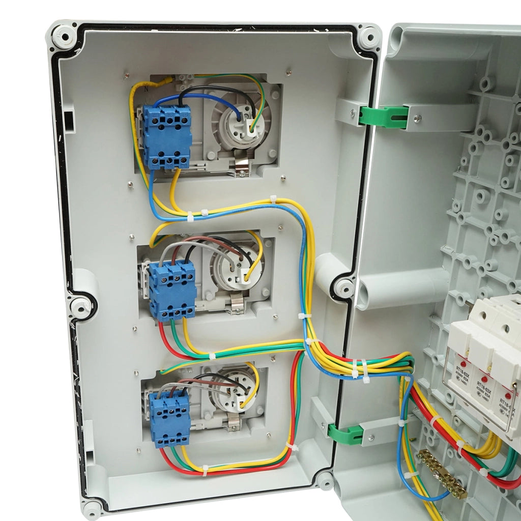 Pannello gruppo prese per organizzazione cantiere 2x415V/16A, 1x250V/16A, 520x300x160mm IP44/IP67 SUNTREE