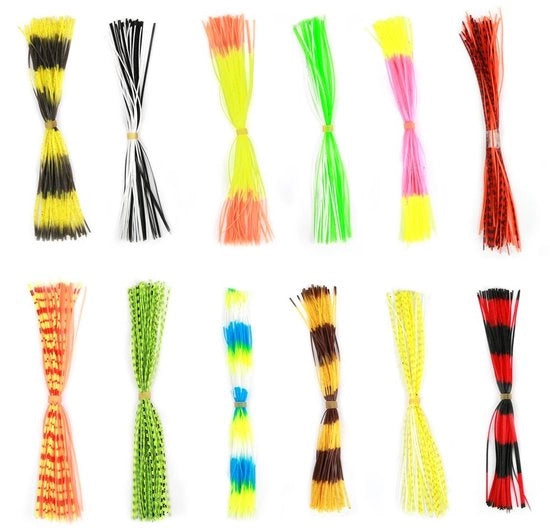 Accessori per pesca in silicone - 12 pacchi - 100% Silicone - 16cm - Accessori per pesca DIY in gomma per lusinghe da pesca
