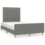 Letto matrimoniale | Letto per adulti | Giroletto senza Materasso Grigio Scuro 120x190 cm in Tessuto