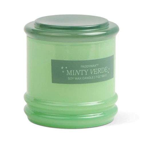 Candela impilabile in vetro da 198 g (7 oz) verde brillante e verde scuro - Verde menta