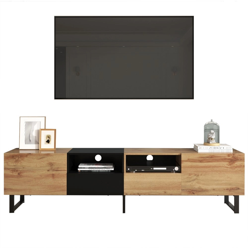 Mobile TV ¨C Xylo ¨C Nero, Legno, con Ripiani