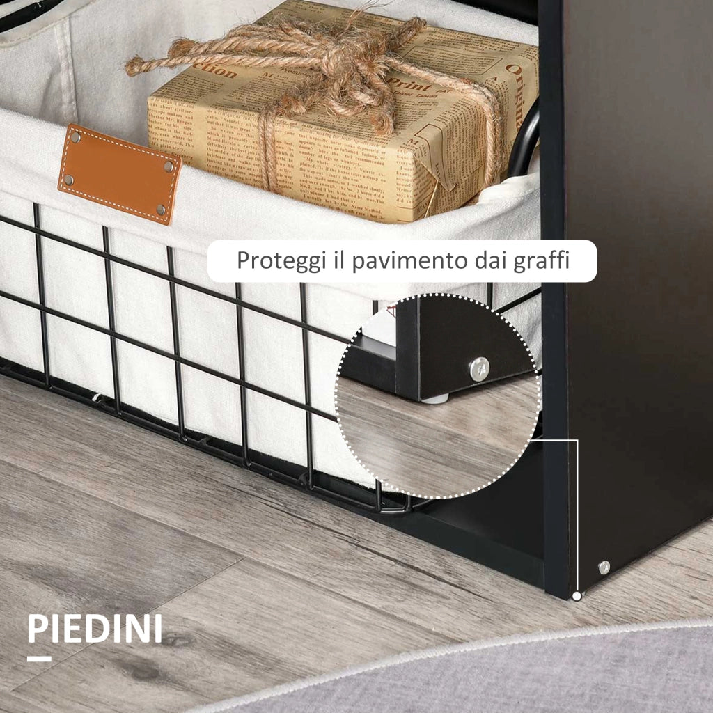Scrivania PC in Legno con Ripiani e Cassetti ¨C Minimal ¨C 120x55x120 cm, Nero