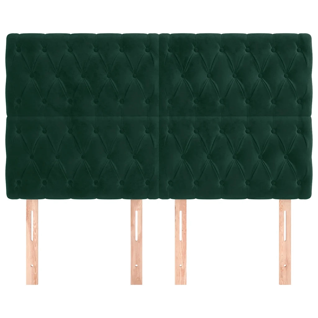 Testiera | Testata Verde Scuro 144x7x118/128 cm Velluto
