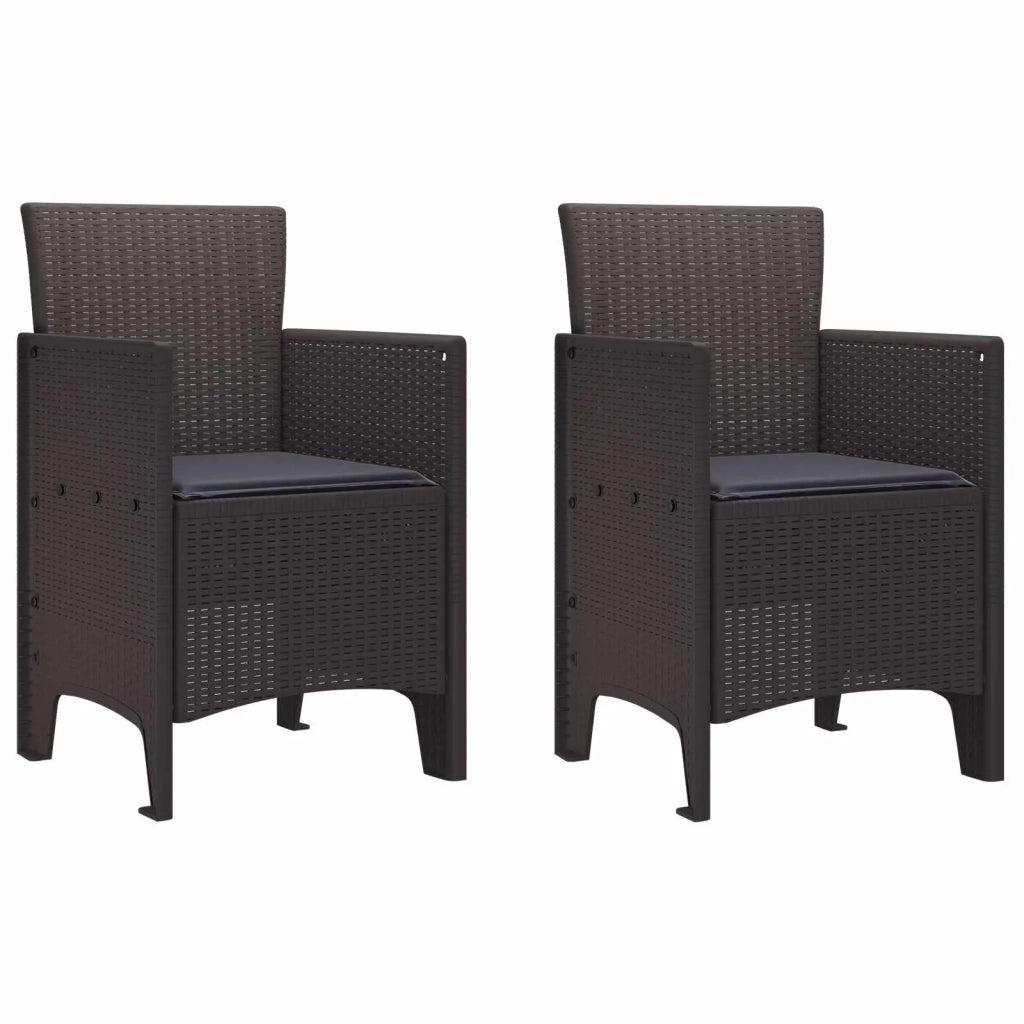 Sedia da Giardino 2 pcs Marrone 53 x 49 x 85 cm Polipropilene 847456