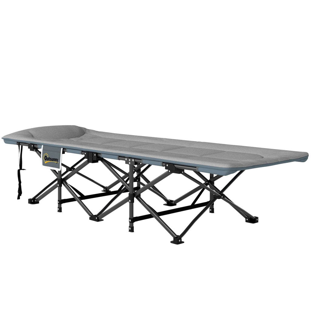 Letto da campeggio pieghevole con materasso e cuscino ¨C Xylo ¨C grigio 187x67x37 cm