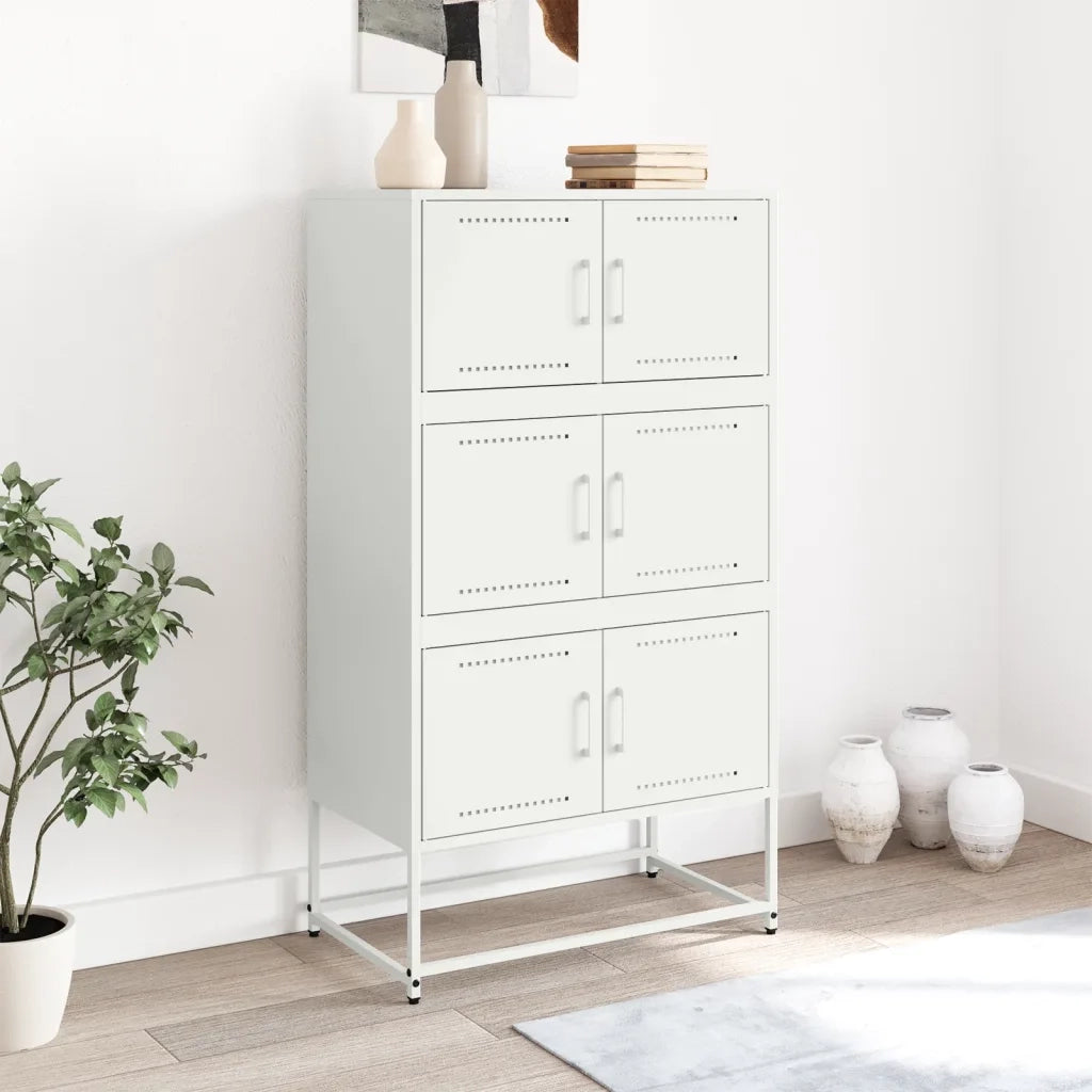 Credenza | Madia | Buffet da pranzo | Armadio da pranzo Bianca 68,5x38,5x123,5 in Acciaio