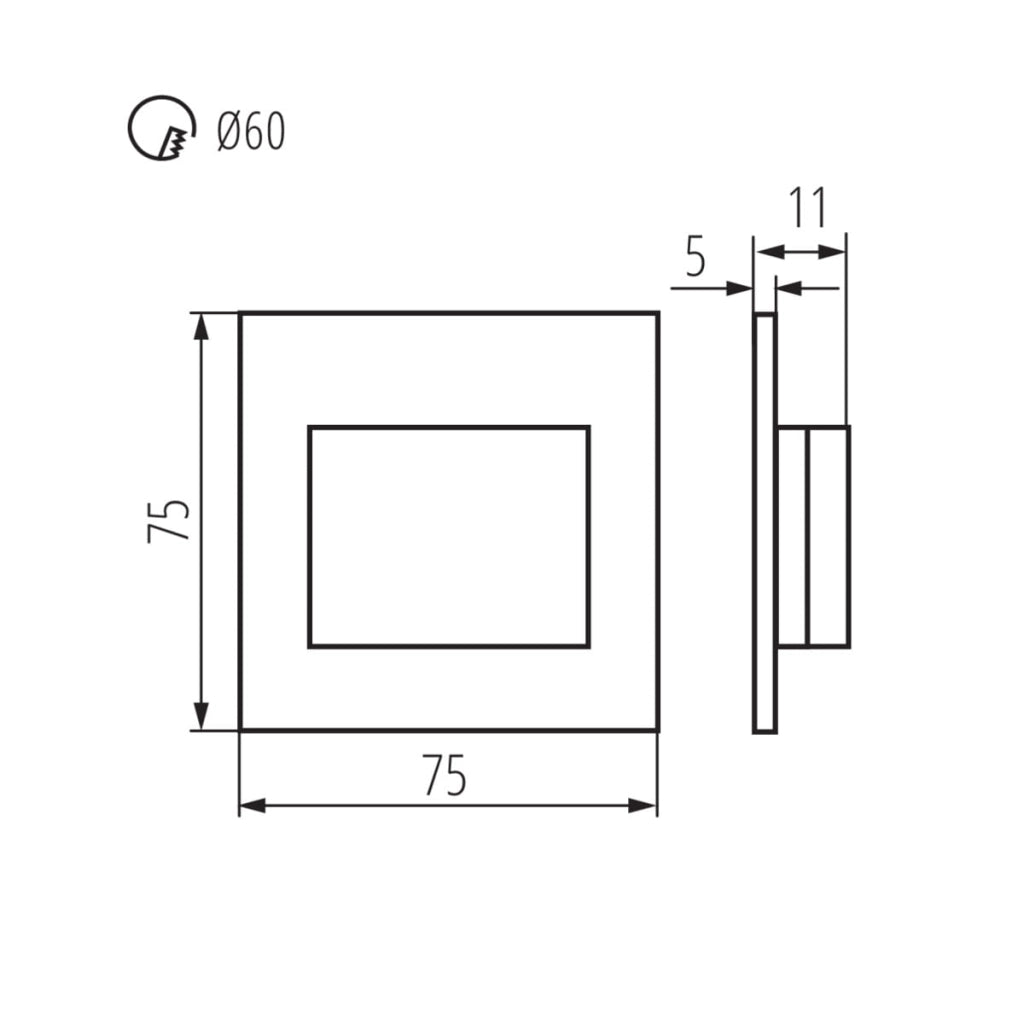 Lampada segnapasso Kanlux ERINUS LED 1,5W 4000K nera