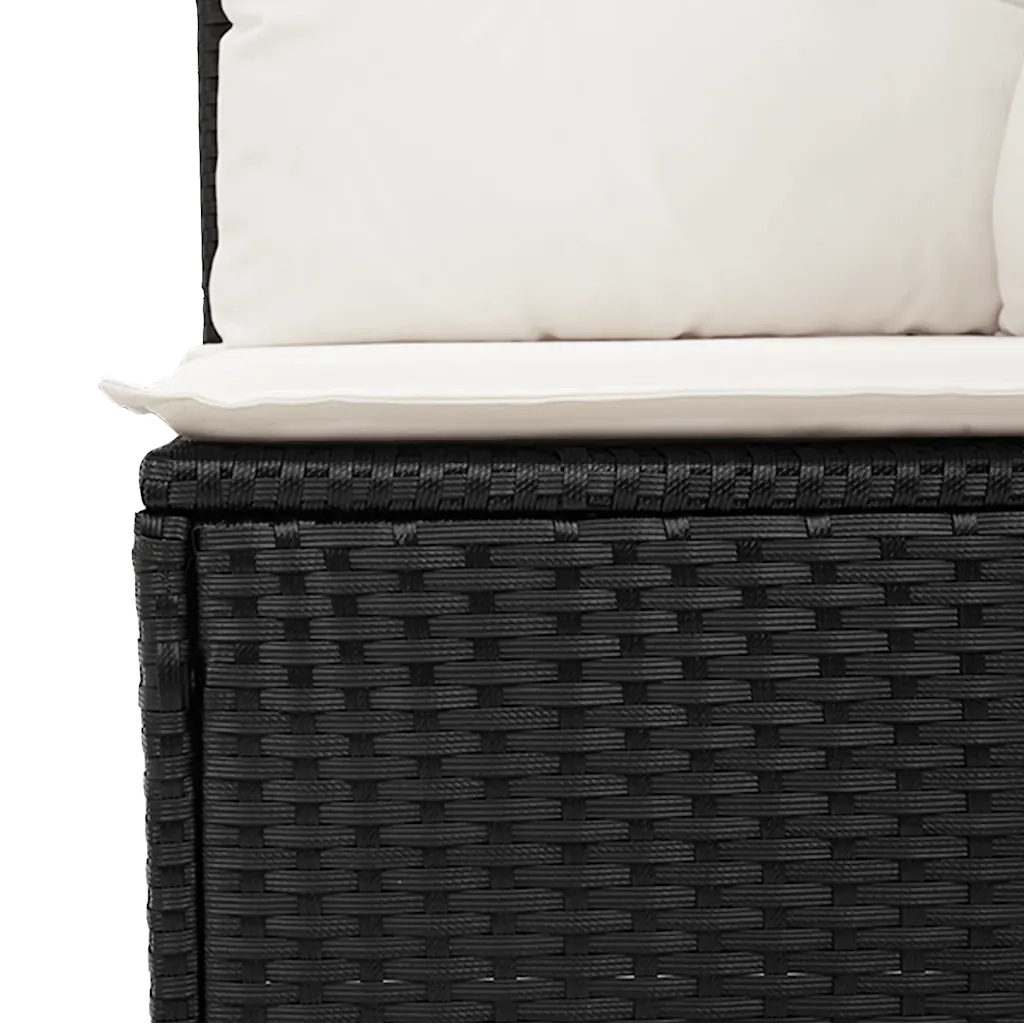Set Divani da Giardino 5 pz con Cuscini in Polyrattan Nero 3256420