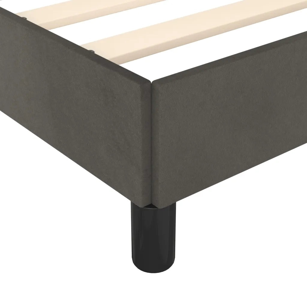 Giroletto senza Materasso Grigio Scuro 160x200 cm Velluto 347331