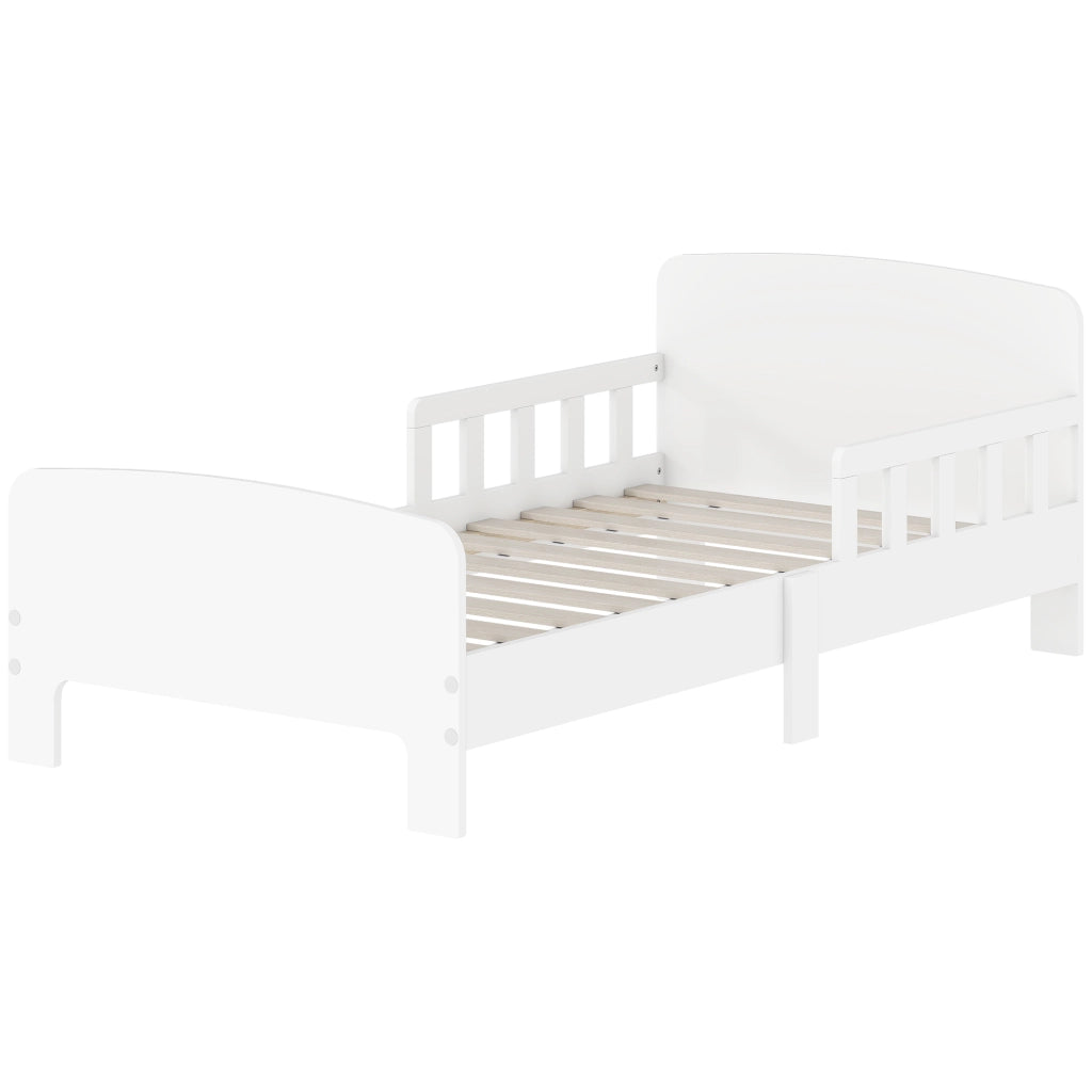 Letto singolo per bambini con barriera anticaduta e rete a doghe ¨C Xylo ¨C Bianco 70x140 cm